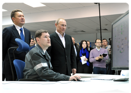 Председатель Правительства Российской Федерации В.В.Путин запустил новую парогазовую установку на Киришской ГРЭС|23 марта, 2012|20:26
