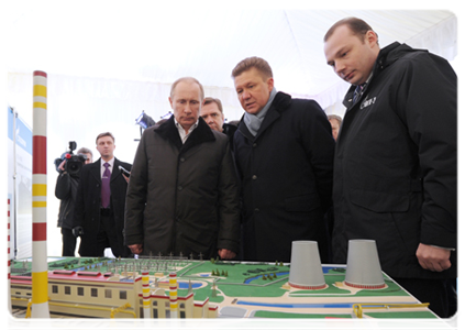 Prime Minister Vladimir Putin finds out more about OGK-2 (the Unified Generating Company) which owns the electric power plant and inspected the stands and the gas turbine unit|23 march, 2012|20:28