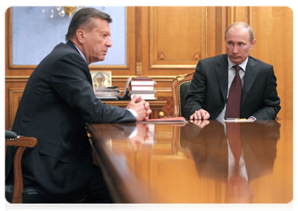 Prime Minister Vladimir Putin and Deputy Prime Minister Viktor Zubkov|27 march, 2012|11:57