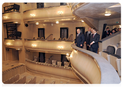 Prime Minister Vladimir Putin visiting the Koltsov Academic Drama Theatre in Voronezh, where a major renovation is nearing completion|28 march, 2012|21:23