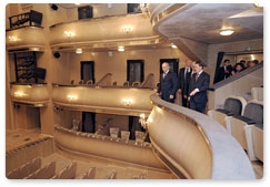 В.В.Путин посетил в Воронеже Государственный академический театр драмы имени А.В.Кольцова, где заканчивается масштабная реконструкция
