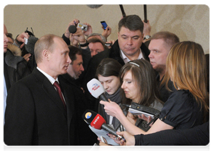 Председатель Правительства Российской Федерации В.В.Путин проголосовал на выборах Президента Российской Федерации|4 марта, 2012|15:22