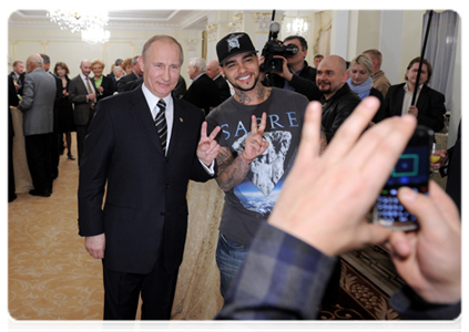 Vladimir Putin and musician Timur Yunusov|5 march, 2012|22:02