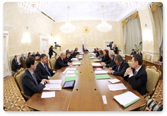 Prime Minister Vladimir Putin holds a Government Presidium meeting