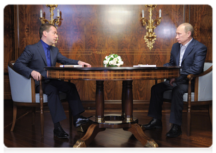 Встреча Д.А.Медведева и В.В.Путина в Сочи|8 марта, 2012|14:37