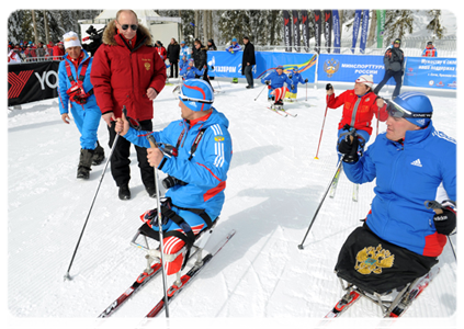 Vladimir Putin attends Russian Cross-Country Skiing and Biathlon Paralympic Championship in Sochi|9 march, 2012|14:45