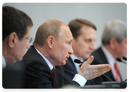 Prime Minister Vladimir Putin delivering annual government report to parliament|11 april, 2012|15:35
