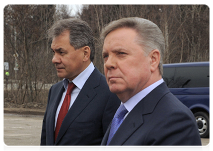 Minister of Civil Defence, Emergencies and Disaster Relief Sergei Shoigu and Moscow Region Governor Boris Gromov|16 april, 2012|15:36