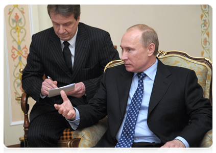 Председатель Правительства Российской Федерации В.В.Путин встретился с главой американской корпорации «ЭксонМобил» Рексом Тиллерсоном|16 апреля, 2012|20:39