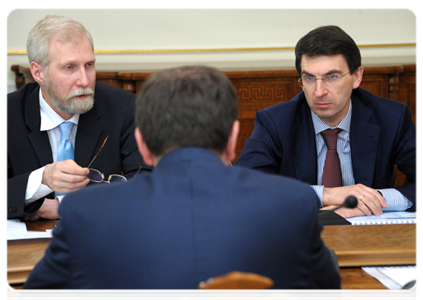 Minister of Communications and Mass Media Igor Shchegolev and State Secretary, Deputy Minister of Justice Dmitry Kostennikov|18 april, 2012|17:57