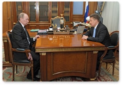 Председатель Правительства Российской Федерации В.В.Путин провёл рабочую встречу с главой «Газпрома» А.Б.Миллером