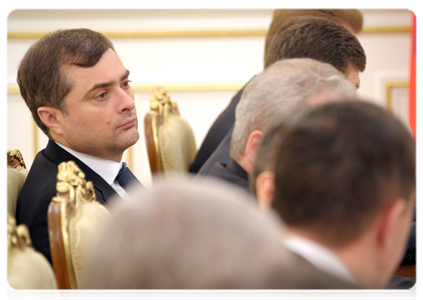 Deputy Prime Minister Vladislav Surkov at a Government Presidium meeting|19 april, 2012|17:02