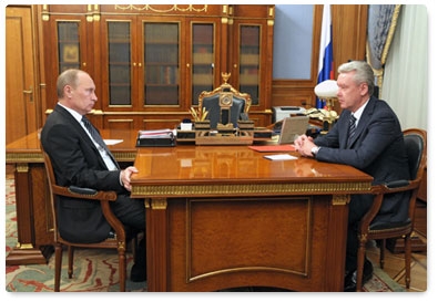 Prime Minister Vladimir Putin holds working meeting with Moscow Mayor Sergei Sobyanin