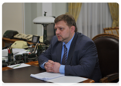 Kirov Region Governor Nikita Belykh at a meeting with Prime Minister Vladimir Putin|23 april, 2012|21:39