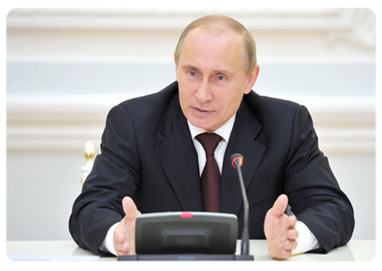Председатель Правительства Российской Федерации В.В.Путин встретился с активом партии «Единая Россия»|24 апреля, 2012|16:39