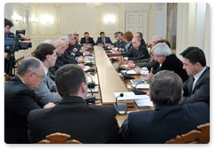 Prime Minister Vladimir Putin meets with Russian Popular Front Coordinating Council