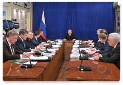Prime Minister Vladimir Putin chairs a meeting on housing construction for military personnel in the city of Engels