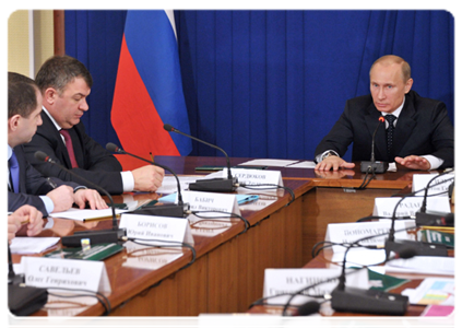 Председатель Правительства Российской Федерации В.В.Путин провёл совещание по вопросу обеспечения жильём военнослужащих|6 апреля, 2012|14:24