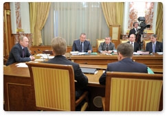 Prime Minister Vladimir Putin chairs a government meeting